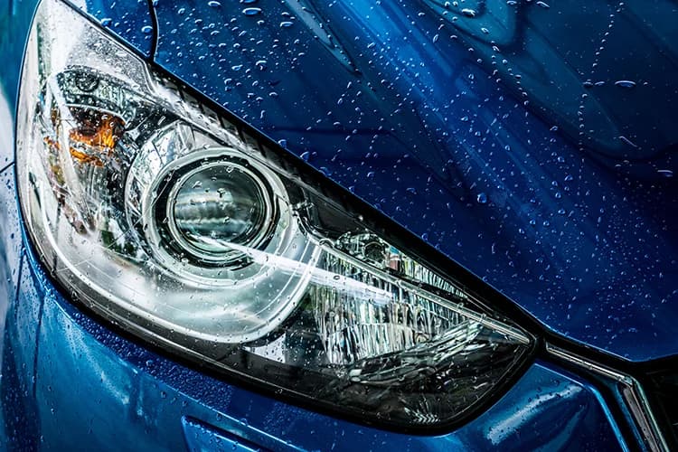 Ceramic coating hydrophobic water beading effect