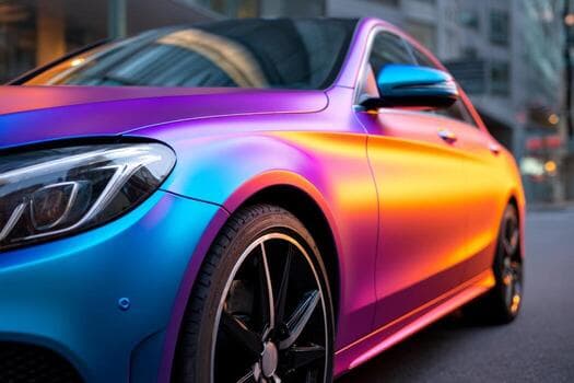 Car wrap vinyl colour swatches and options palette