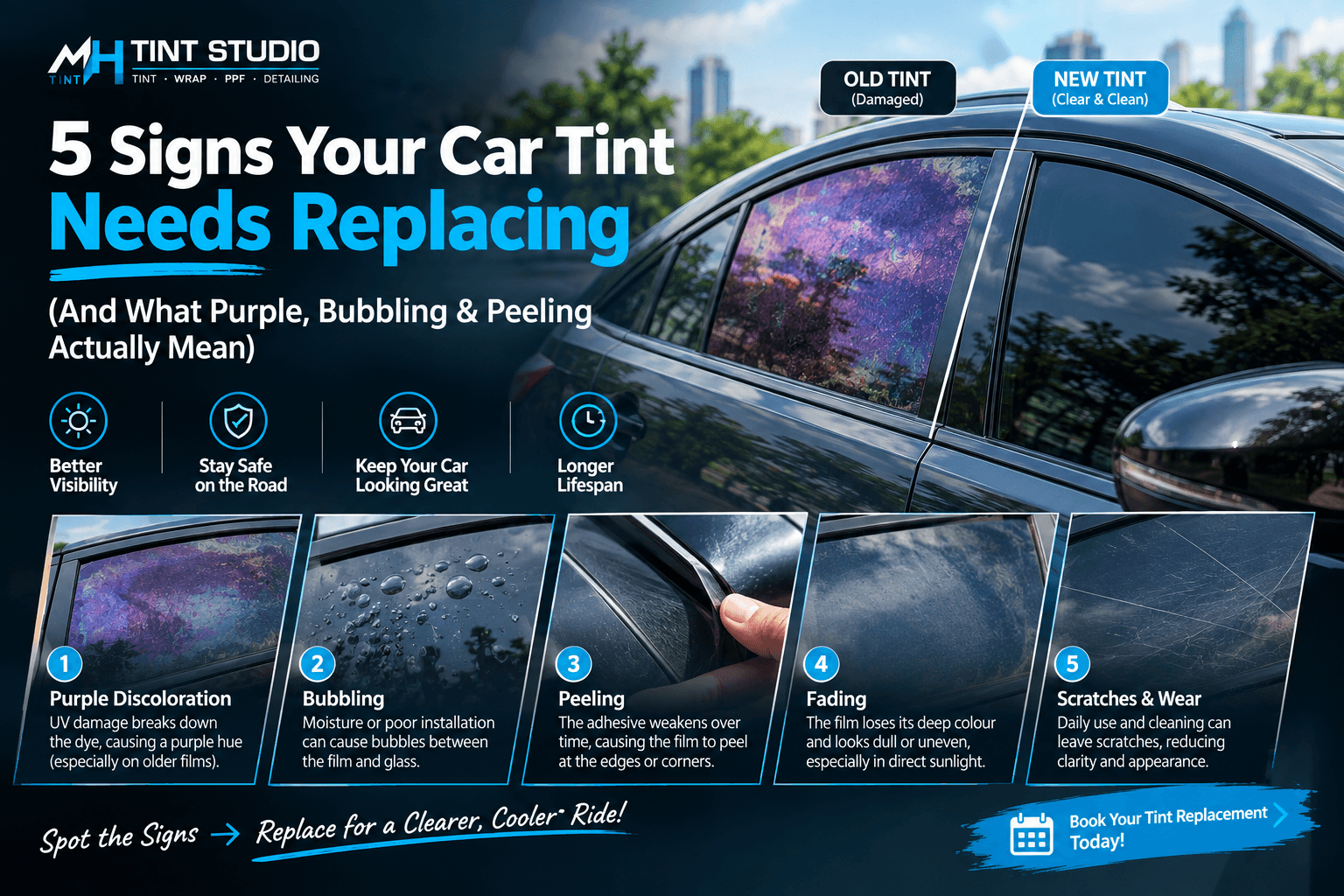 5 Signs Your Car Tint Needs Replacing (And What Purple, Bubbling & Peeling Actually Mean)
